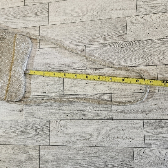 Vintage Beaded Evening Bag Gold and Silver Shoulder Bag Dressy Purse - Picture 6 of 6